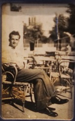 Vittorio Anastasio in Ischia early 1950's in front of his father's hotel